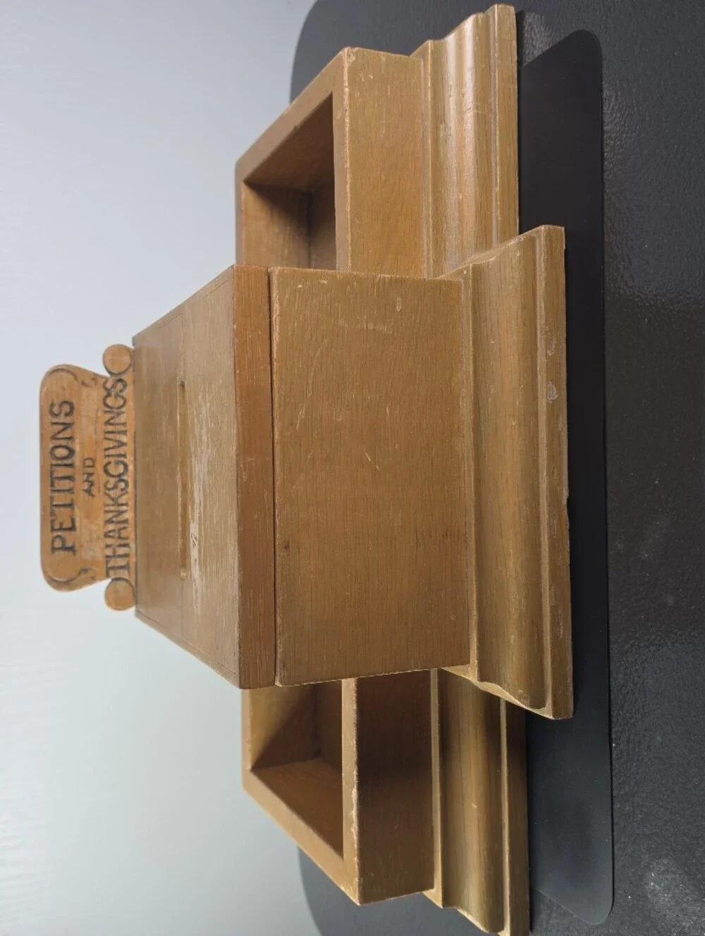 Wood Prayer Box with Side Trays - 'Petitions and Thanksgivings'